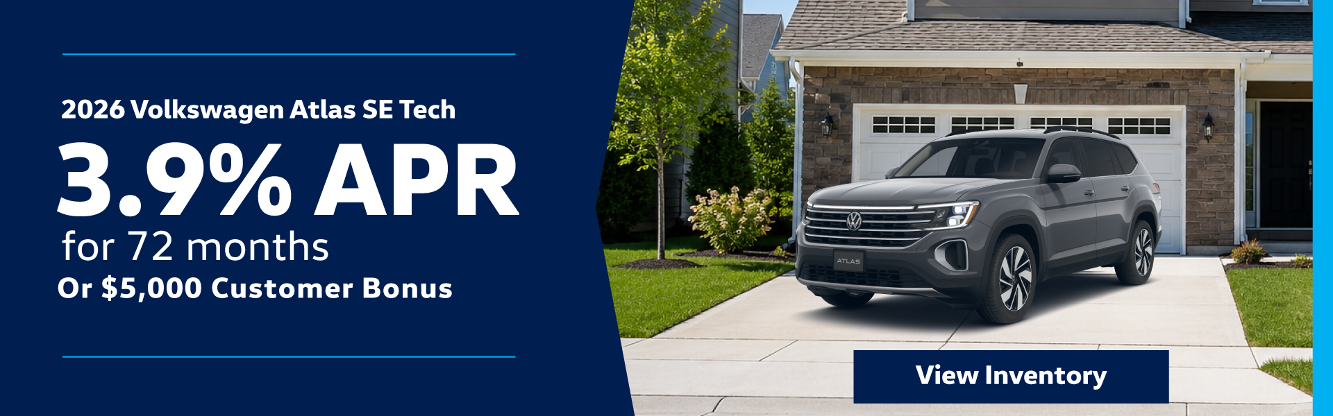 2026 Volkswagen Atlas SE Tech 3.9% APR for 72 months