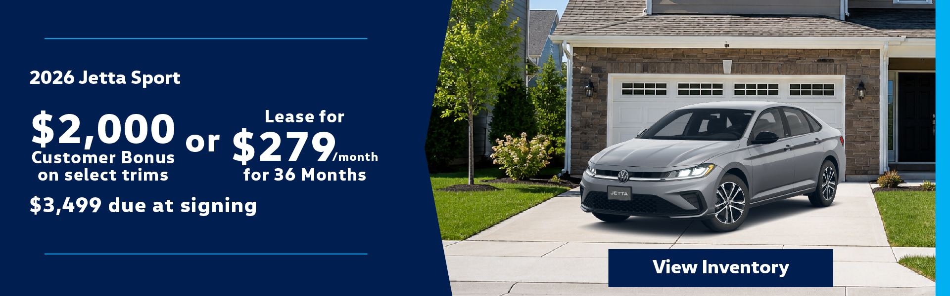 2026 Jetta Sport lease for $279 per month 