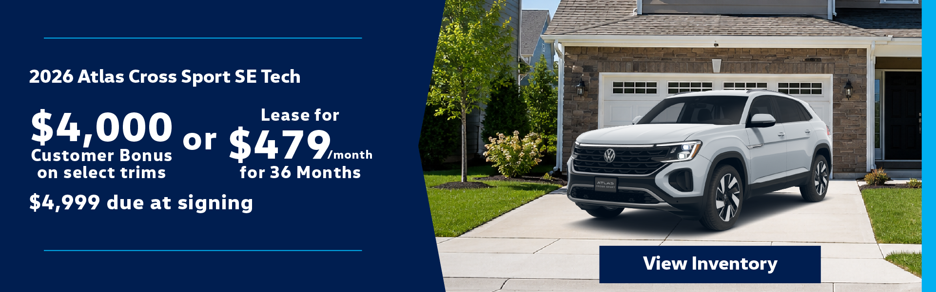 2026 Atlas Cross Sport SE Tech lease for $479 per month 