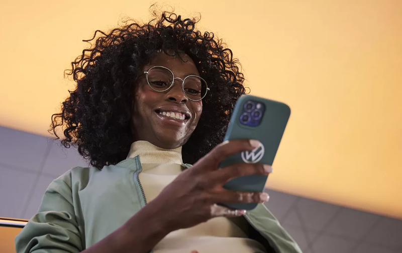 myVW app on smartphone screen