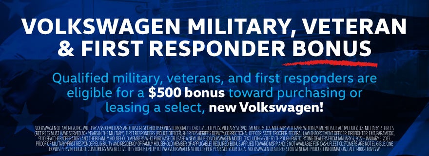 Volkswagen Military, veteran, and first responder bonus